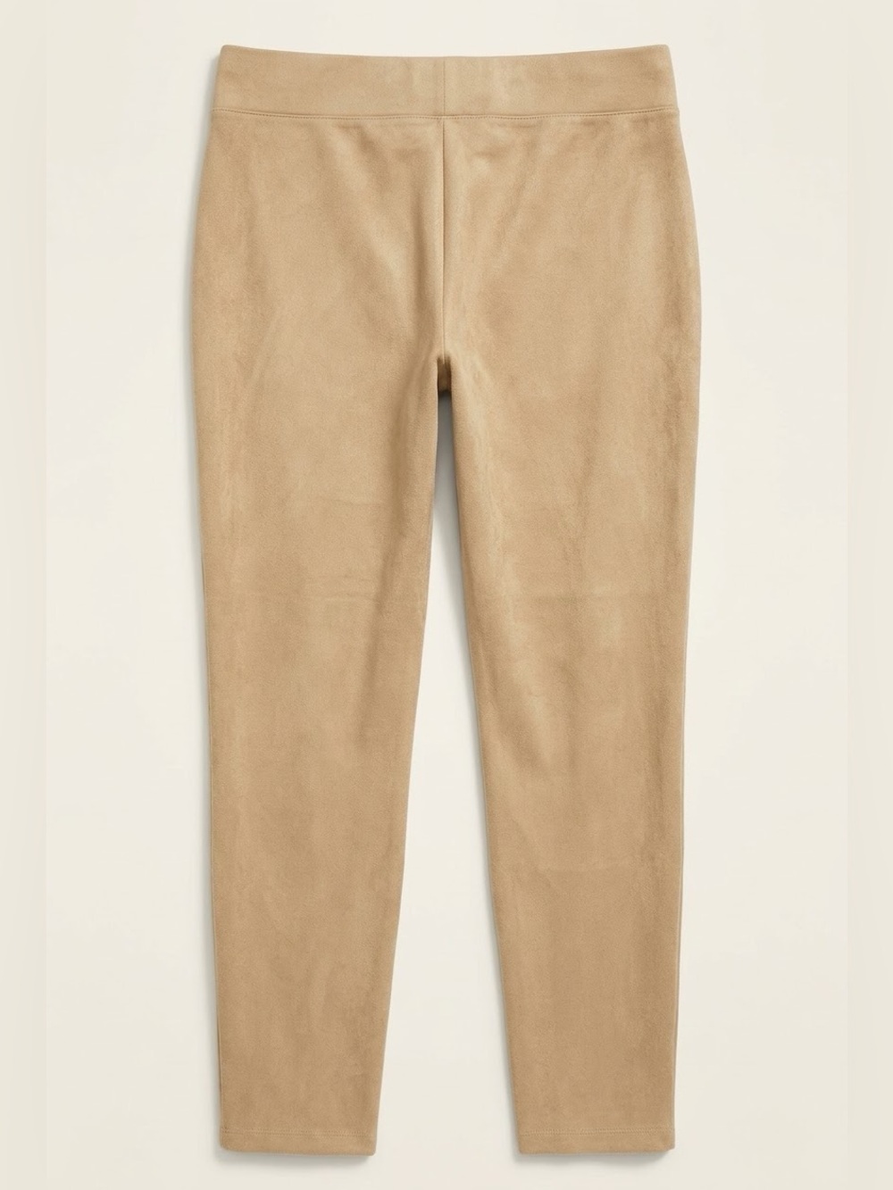 Chico's Zenergy Brown Tan Faux Suede Pull On Tapered Pants Size 2 / Medium EUC